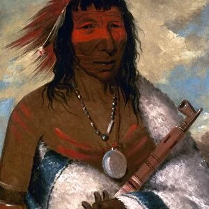 CATLIN: SIOUX CHIEF, 1835. Wa-nah-de-tuncka, Big Eagle commonly called Black Dog, Eastern Sioux