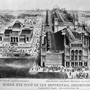 CENTENNIAL FAIR, 1876. Birds Eye View of the Centennial Exhibition Buildings in Philadelphia