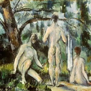 CEZANNE: BATHERS, 1892-94. Oil on canvas by Paul Cezanne, 1892-94