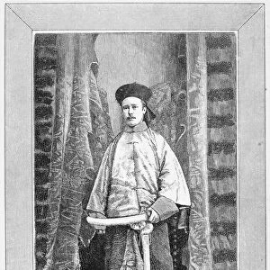 CHARLES GEORGE GORDON (1833-1885). English soldier. Gordon in Chinese Mandarin dress. Wood engraving after a photograph, c1864