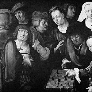CHESS PLAYERS, c1508. The Chess Players. Oil on wood, c1508, by Lucas van Leyden