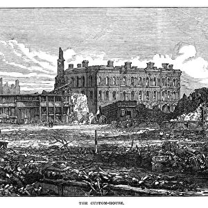CHICAGO: FIRE, 1871. Ruins of the Chicago Customs House after the Great Fire, 8-10 October 1871