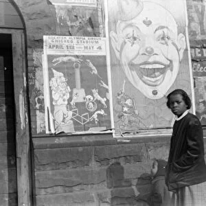 CHICAGO: POSTERS, 1941. Circus posters on a wall in the Black Belt area of Chicago, Illinois