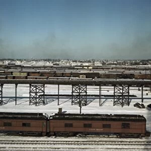 CHICAGO: RAILROAD, 1942. The Chicago and North Western Railroad yards in Chicago