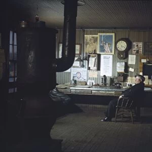 CHICAGO: RAILROAD, 1942. The yardmasters office at the receiving yard of the Chicago