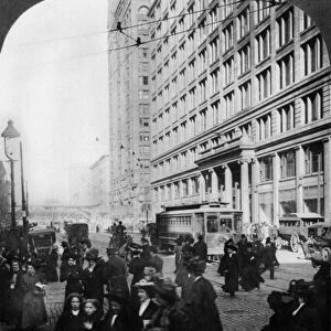CHICAGO: STATE STREET. Marshall Fields & Company department store and the Masonic
