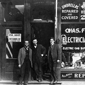 CHICAGO: STORE, c1899. Chas. F. Gardner Electrician and Locksmith, an African American