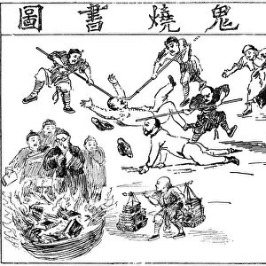 CHINA: ANTI-WEST CARTOON. The Beating of the (foreign) Devils and the Burning of the