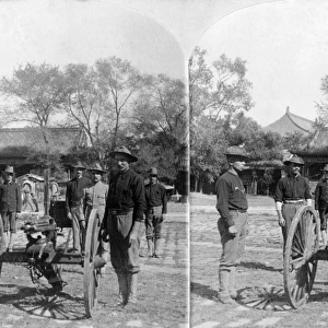 CHINA: BOXER REBELLION. The 9th U. S. Infantry Gatling gun detachment in the Forbidden