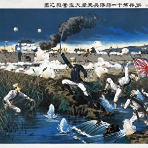 CHINA: BOXER REBELLION. The Japanese commander, Colonel Awaya leading his troops