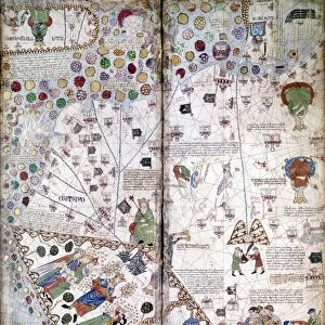 CHINA: MAP, 1375. Detail from the Catalan Atlas, 1375, showing China and the Grand