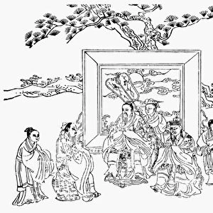Chinese philosopher. Conferring with dukes of the Chinese states. Chinese drawing
