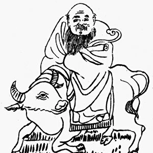 Chinese philosopher and founder of Taoism. Line drawing