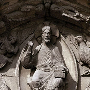 Christ in majesty over the Royal Door, Chartres Cathedral, France