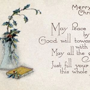 CHRISTMAS CARD. American Christmas card. Illustrated, late 19th century
