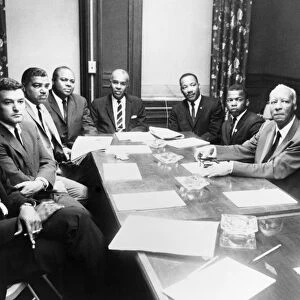 CIVIL RIGHTS LEADERS, 1964. A group of civil rights leaders in conference. From left to right