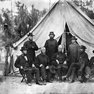 CIVIL WAR: CHAPLAINS, 1864. Chaplains of the 9th Corps of the Union Army at the Siege of Petersburg, Virginia, October 1864