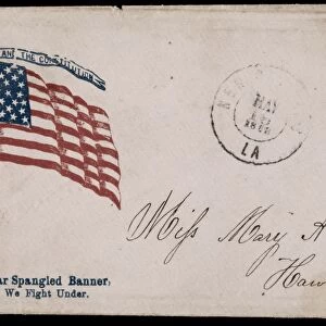 CIVIL WAR: LETTER, c1863. Civil War envelope with the American flag and the caption