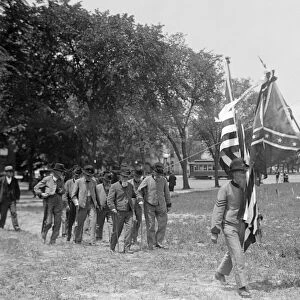 CIVIL WAR: REUNION, 1917. North Carolina veterans attending a Confederate reunion, Washington D