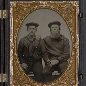 CIVIL WAR: SAILORS, c1863. Portrait of two Union sailors, possibly father and son