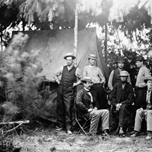CIVIL WAR: SIGNAL CORPS. U. S. Army Signal Corpsmen photographed by Mathew Brady
