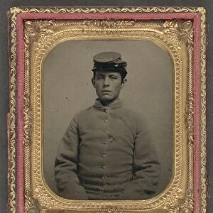 CIVIL WAR: SOLDIER, c1863. Portrait of a soldier wearing a Confederate uniform