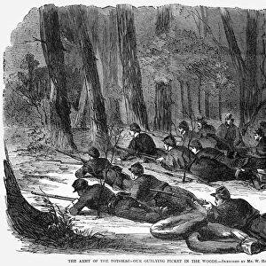 CIVIL WAR: SOLDIERS, 1862. Soldiers of the Army of the Potomac in the woods