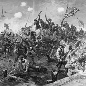 CIVIL WAR: SPOTSYLVANIA. The Battle of Spotsylvania, Virginia, 8-18 May 1864. Lithograph