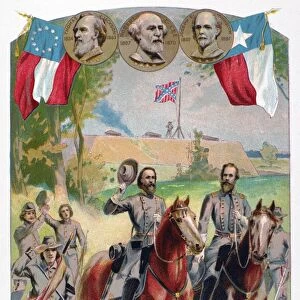 CIVIL WAR: UNIFORMS. Uniforms of the Confederate Army. Chromolithograph, c1900, after John Steeple Davis