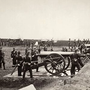 CIVIL WAR: UNION FORT. The 1st Connecticut Heavy Artillery at Fort Richardson in Virginia. Photograph, 1861