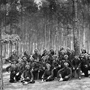 CIVIL WAR: ZOUAVES, 1864. Company G of the 114th Pennsylvania Infantry, also known