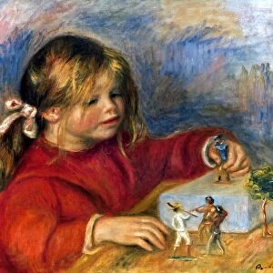 Claude Renoir, Playing. Oil on canvas by Pierre Auguste Renoir, n. d