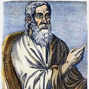 CLEMENT OF ALEXANDRIA (c150-c220 A. D. ). Greek theologian of the early Christian church. Line engraving, 16th century
