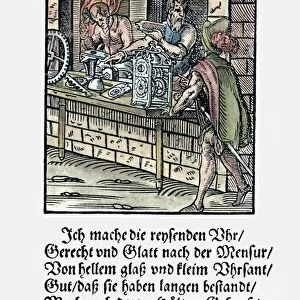 CLOCKMAKER, 1568. Woodcut, 1568, by Jost Amman