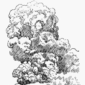 CLOUDSCAPE, c1900. Cauliflower clouds. Pen-and-ink drawing, c1900