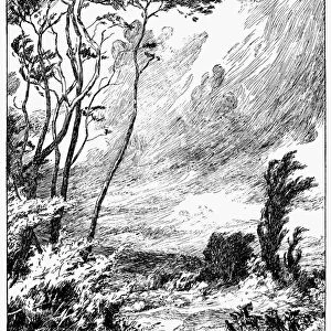 CLOUDSCAPE, c1900. Pen-and-ink drawing, c1900
