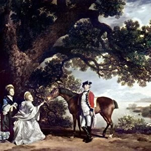 Colonel Pocklington with His Sisters. Oil on canvas by George Stubbs, 1769