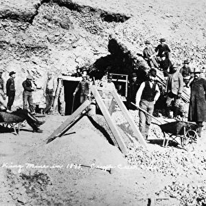 COLORADO: GOLD MINERS, 1893. Miners posing outside the entrance to the Gold King