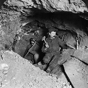 COLORADO: MINING, c1905. Miners working in a gold mine in Eagle River Canyon, Colorado