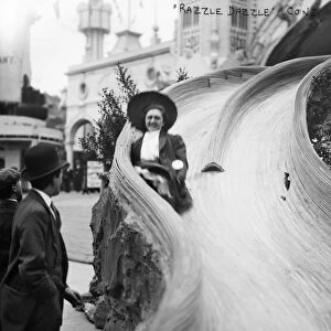 CONEY ISLAND: SLIDE. Razzle Dazzle ride at Dreamland amusement park, Coney Island, Brooklyn, New York. Photograph, early 20th century