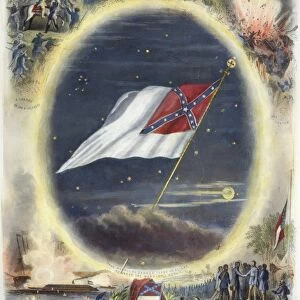 THE CONFEDERATE FLAG, 1867. American engraving