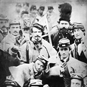 Confederate volunteers posing for a Richmond photographer before the Battle of First Bull Run in 1861