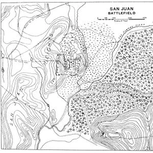 Contemporary map of the Battle of San Juan Hill, Cuba, fought 1 July 1898, during the Spanish-American War