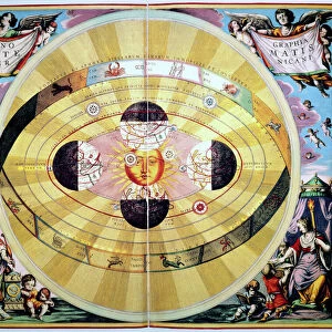 COPERNICAN UNIVERSE, 1660. Copernican map of the Universe, with the sun at the center: copperplate engraving from Andreas Cellarius Atlas Coelestis seu Harmonia Macrocosmica, published in 1660 in Amsterdam