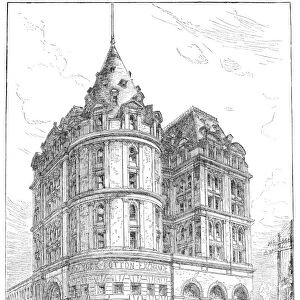 COTTON EXCHANGE, 1884. The New York Cotton Exchange in Hanover Square, New York. Wood engraving, 1884