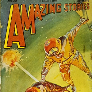 Cover by Frank R. Paul for an American science fiction magazine of 1931