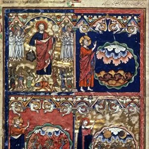 CREATION. First four days of Creation, from a French manuscript, c1250