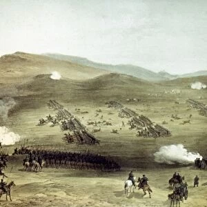 CRIMEAN WAR: BALACLAVA. Charge of the British Light Cavalry Brigade at Balaclava