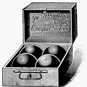 CROQUET, c1900. Croquet balls. Line engraving, c1900