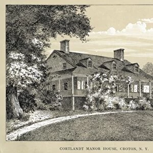 CROTON: CORTLANDT MANOR. The Van Cortlandt Manor House in Croton, New York. Engraving